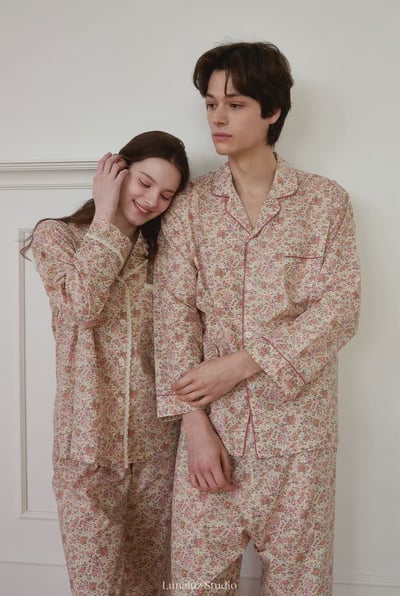 韓國 LUNA 法式鄉村碎花女生情侶套裝睡衣7