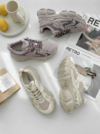 正韓NAA羊皮透氣增高老爹鞋1