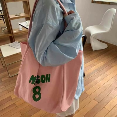 韓國TRO 梅森學生休閒帆布托特包5