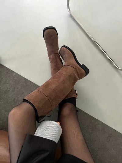 韓國PLA雙大扣開練低跟長靴4