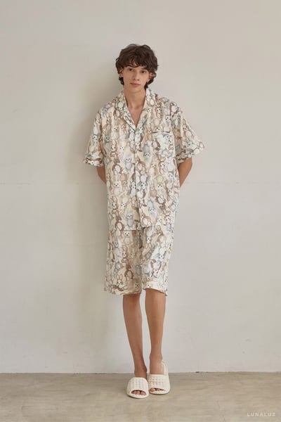 韓國 LUNA 童趣兔寶荷葉短褲套裝睡衣(男)5