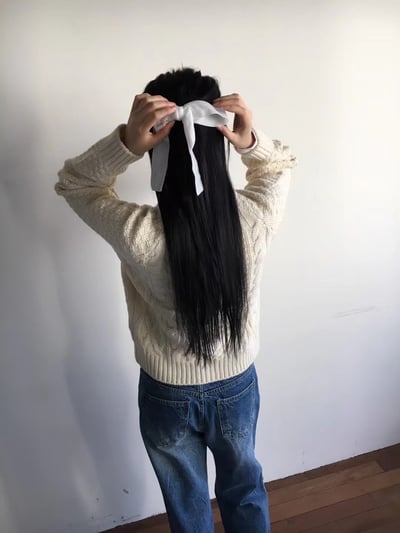 韓國髮飾NYU 浪漫法式慵懶短絲絨垂墜髮夾3