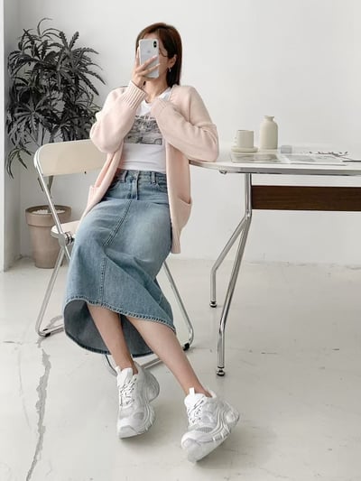 韓國 NAA 五公分風螺羊皮老爹增高女運動鞋3