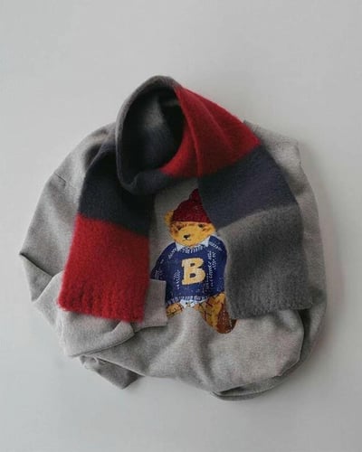 正韓EBA童系拼接針織圍巾4