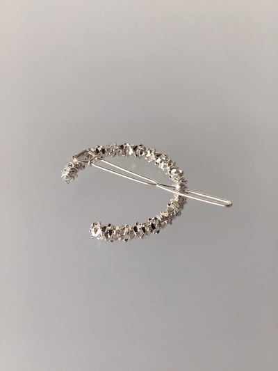 韓國NYU 金屬熔岩滿天星迴紋釦夾6