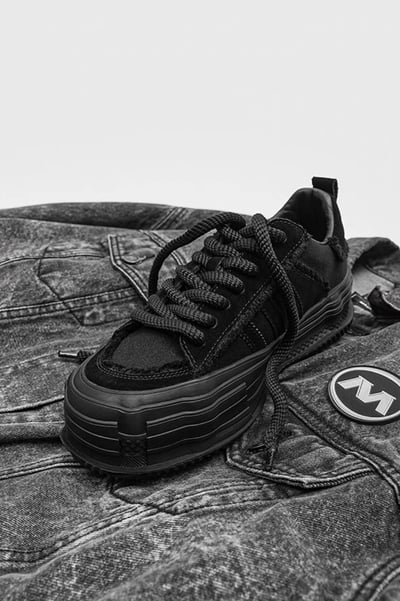 韓國 VBIN | 溶解建構厚底帆布板鞋7