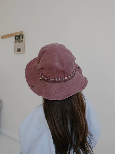 韓國UNI野外登山露營丹寧圖騰漁夫帽5