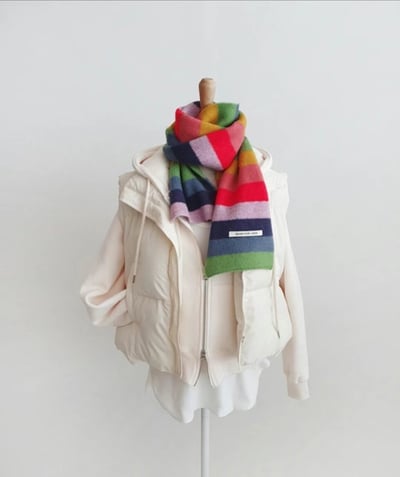 正韓EBA學生復古撞色圍巾5