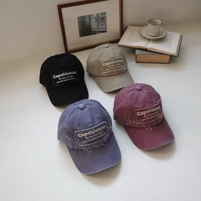 韓國UNI仿舊不收邊字母棒球帽7