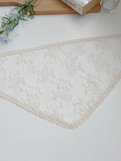 韓國 UNI 薄紗繡花頭巾絲巾6