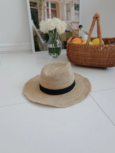 韓國 UNI 假日度假經典圓形帽草帽7