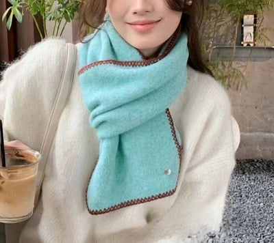 正韓EBA羊毛縮邊絨毛圍巾 ( 8%羊毛 )6