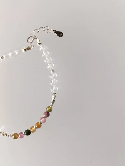 韓國NYU 絢彩五行琉璃純銀串珠手鍊3