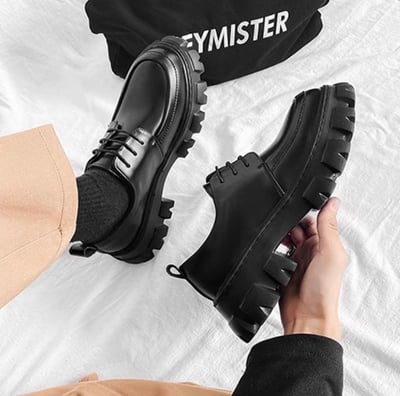 韓國 AL | 正裝細帶大鋸齒增高皮鞋2