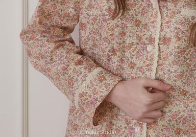 韓國 LUNA 法式鄉村碎花女生情侶套裝睡衣15