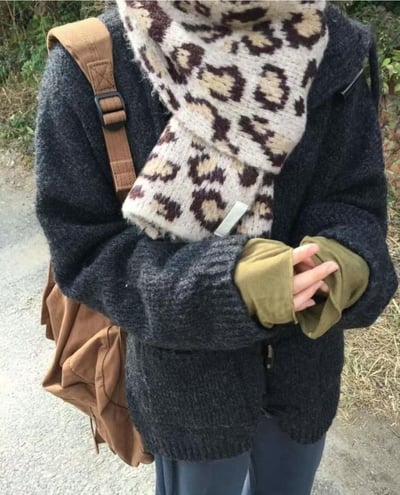 正韓爆款豹紋圍巾(6%羊毛)2