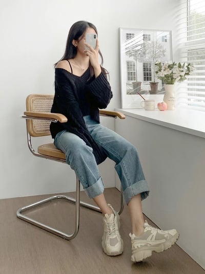 正韓NAA羊皮透氣增高老爹鞋3