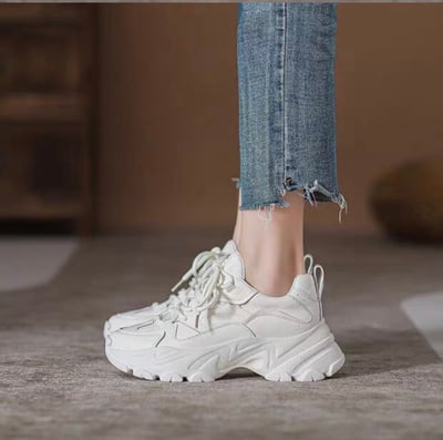 韓國 JM 六公分真皮運動女款老爹鞋9