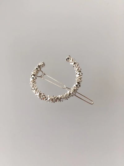 韓國NYU 金屬熔岩滿天星迴紋釦夾4