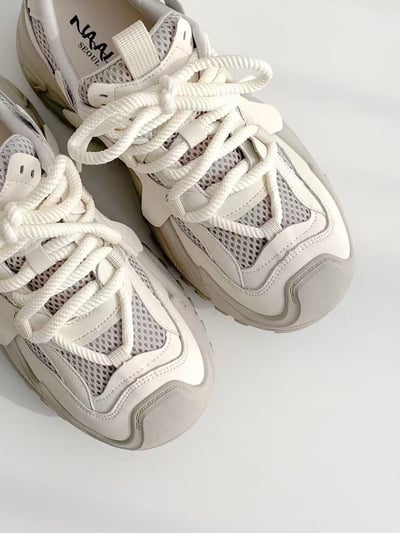 韓國 NAA 真皮海星麵包老爹運動休閒女鞋1