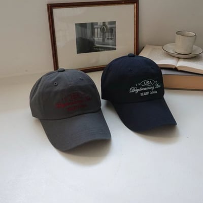 韓國UNI  USA刺繡復古暗色中性棒球帽7