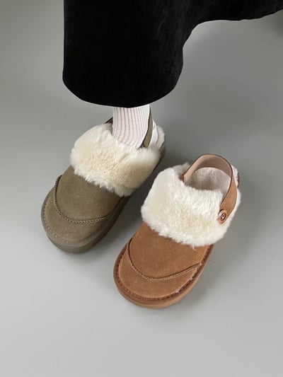 韓國PLA可愛絨毛小毛怪涼鞋雪靴12