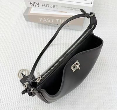 韓國TRO 高級感真皮凱莉鎖手提斜挎包8