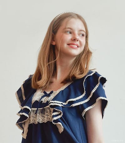 韓國 LUNA 歐風浪漫蛋糕荷葉魚尾長裙洋裝睡衣9