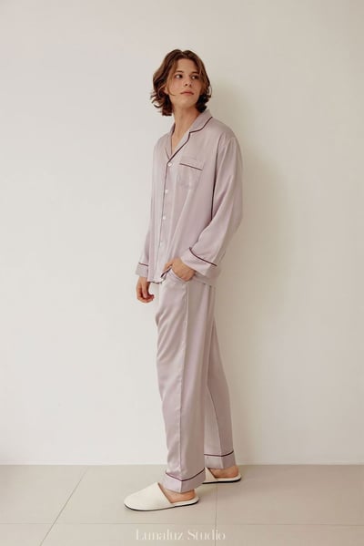 韓國 LUNA 超親膚簡約兩件男生睡衣5