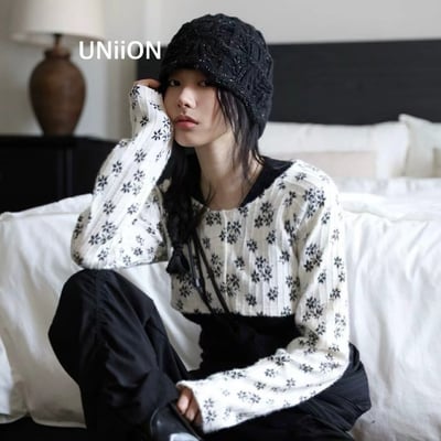 韓國UNI法式復古鈴鐺繡花鐘型帽2