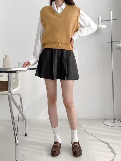 韓國 NAA 鐵扣手工訂製牛皮學院皮鞋2