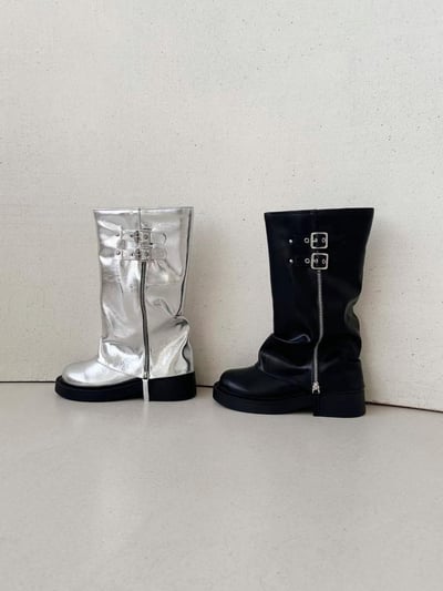 韓國ELF 熱銷款 直筒開鏈褲靴9