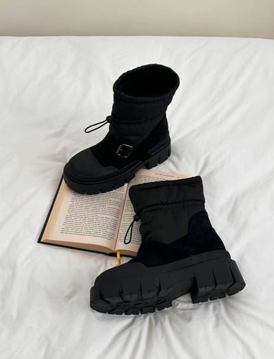 韓國ELF少見羽絨襪套短靴9