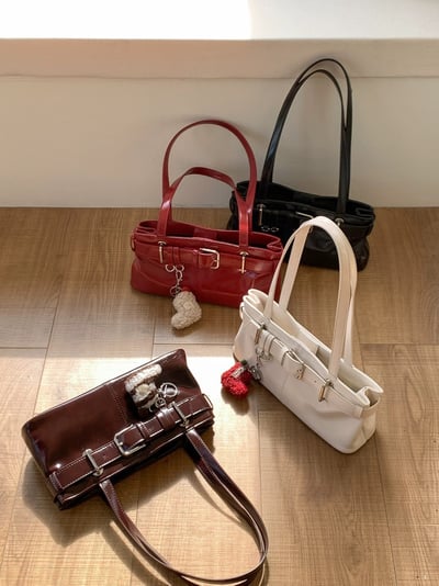 韓國TRO 高級感皮帶扣機車肩背包2