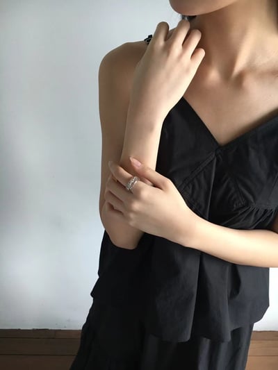 韓國NYU  法式透明果凍晶花標本戒指5