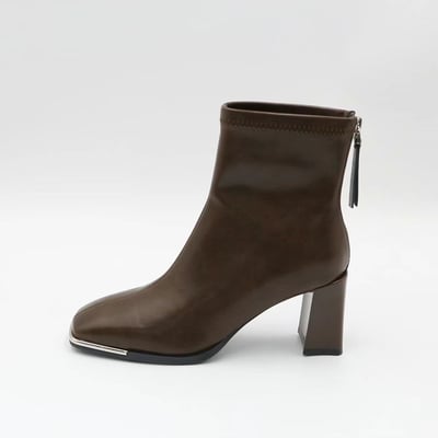 韓國PLA少見馬蹄金屬高跟短靴8