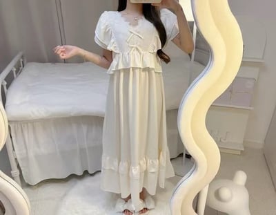 韓國 LUNA 法式浪漫公主蛋糕長裙睡衣5