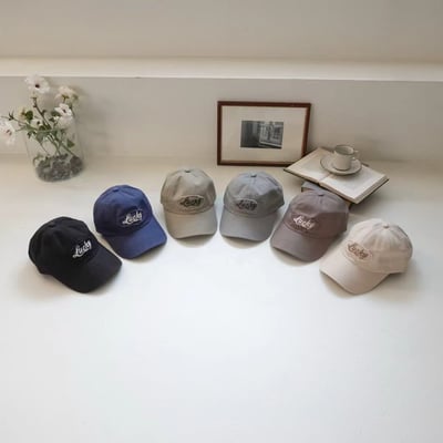 韓國UNI  復古仿舊幸運刺繡不收邊棒球帽6