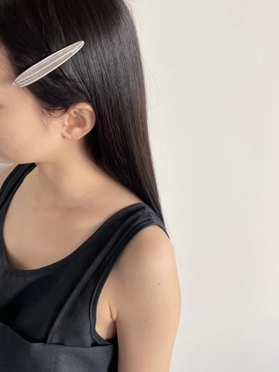 韓國NYU 時光迴廊金屬竹葉釦夾3