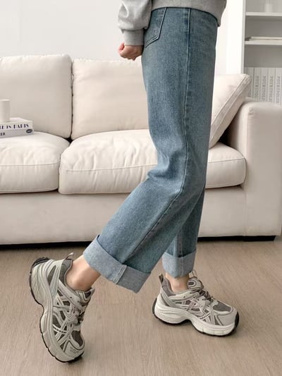 韓國 NAA 真皮黑斑園運動休閒老爹女鞋6