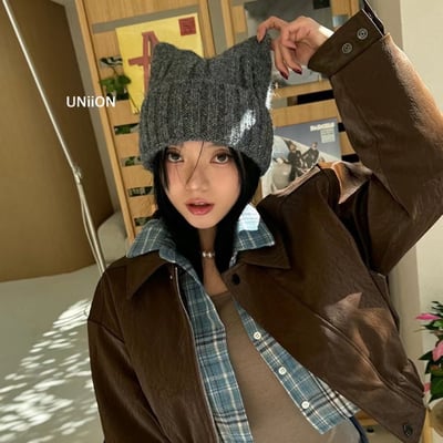 正韓UNI貓耳朵毛線帽5