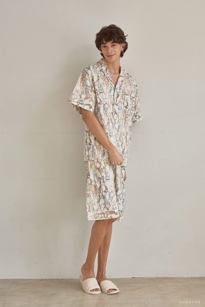 韓國 LUNA 童趣兔寶荷葉短褲套裝睡衣(男)6