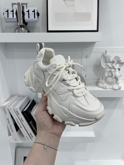 韓國 JM 六公分真皮運動女款老爹鞋1