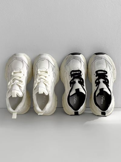 韓國 NAA 人氣六公分髒髒真皮老爹休閒女鞋2