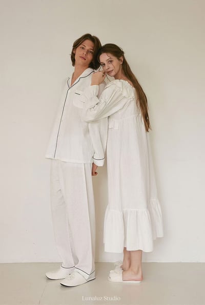 韓國 LUNA 法式極簡浪漫男女情侶睡衣4