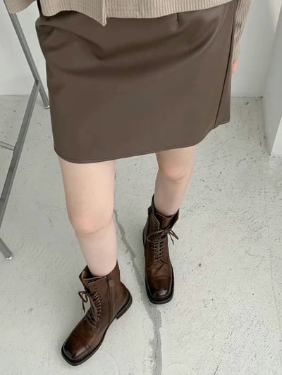 正韓NAA方頭拉鍊復古牛仔靴4