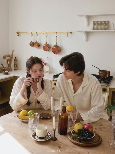 韓國 LUNA 法式極簡線條情侶睡衣4