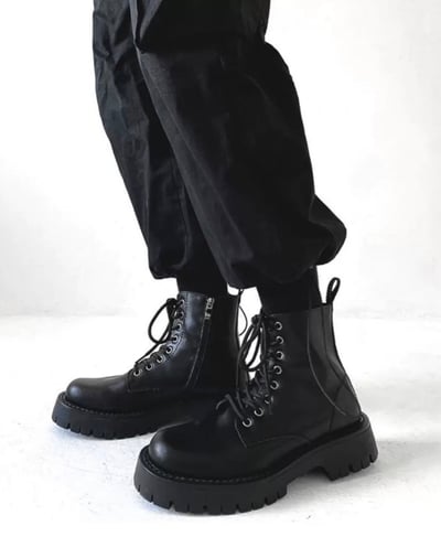 韓國 AL 七公分復古綁繩馬丁靴5