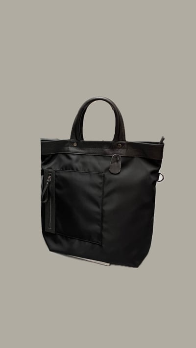 韓國人氣中性牛皮拼尼龍公事包1