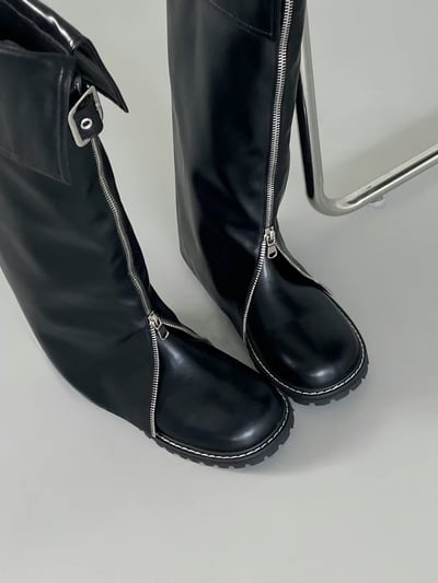 韓國PLA時髦下開V鏈長筒褲靴4